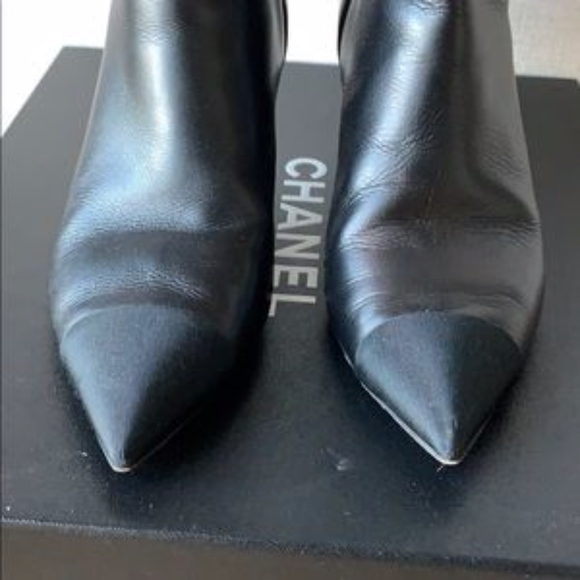 SOLD Chanel Black Stiletto Ankle Boots Booties - Picture 4 of 8